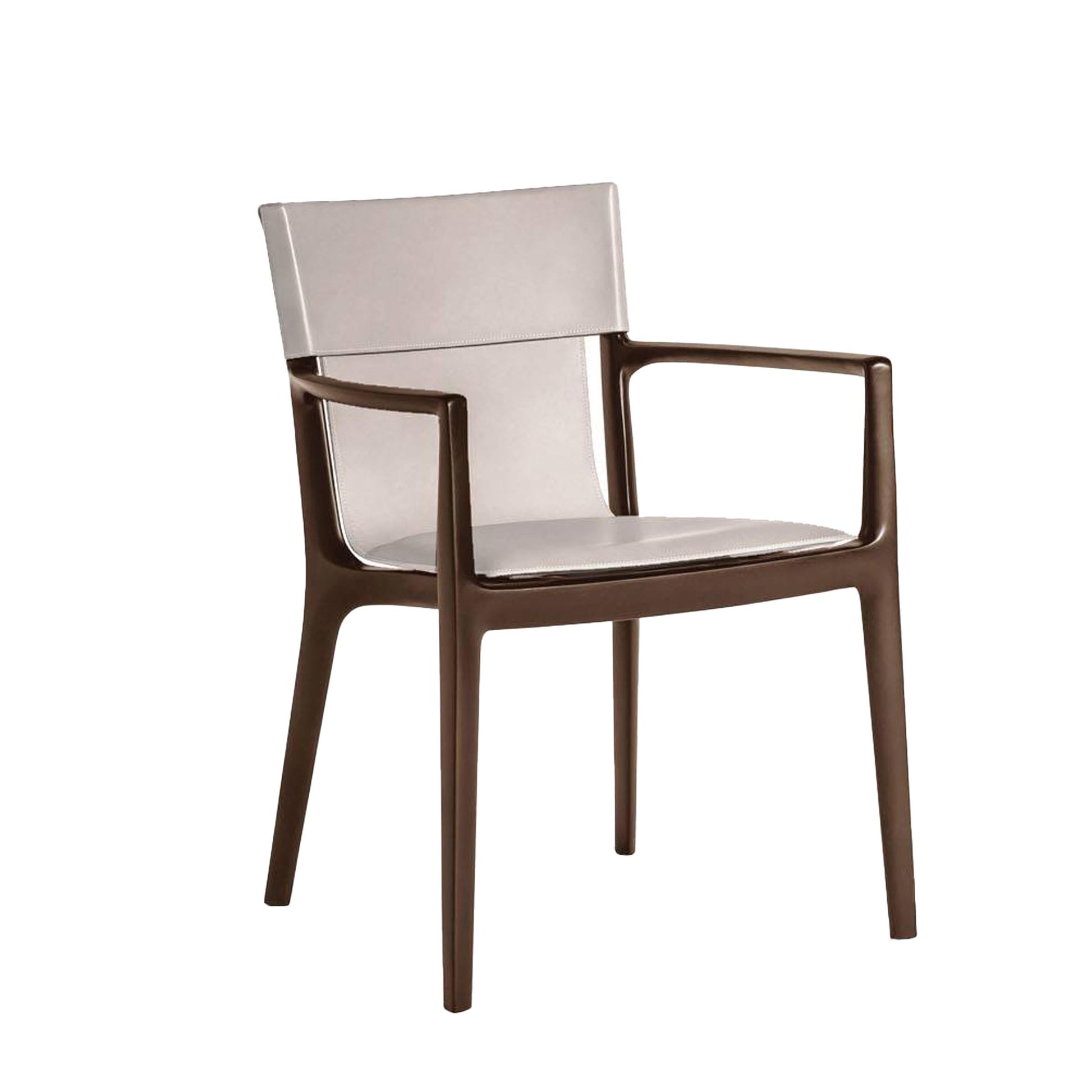 Isadora Dining Chair – Saddle Leather & Wenge Ash by Poltrona Frau