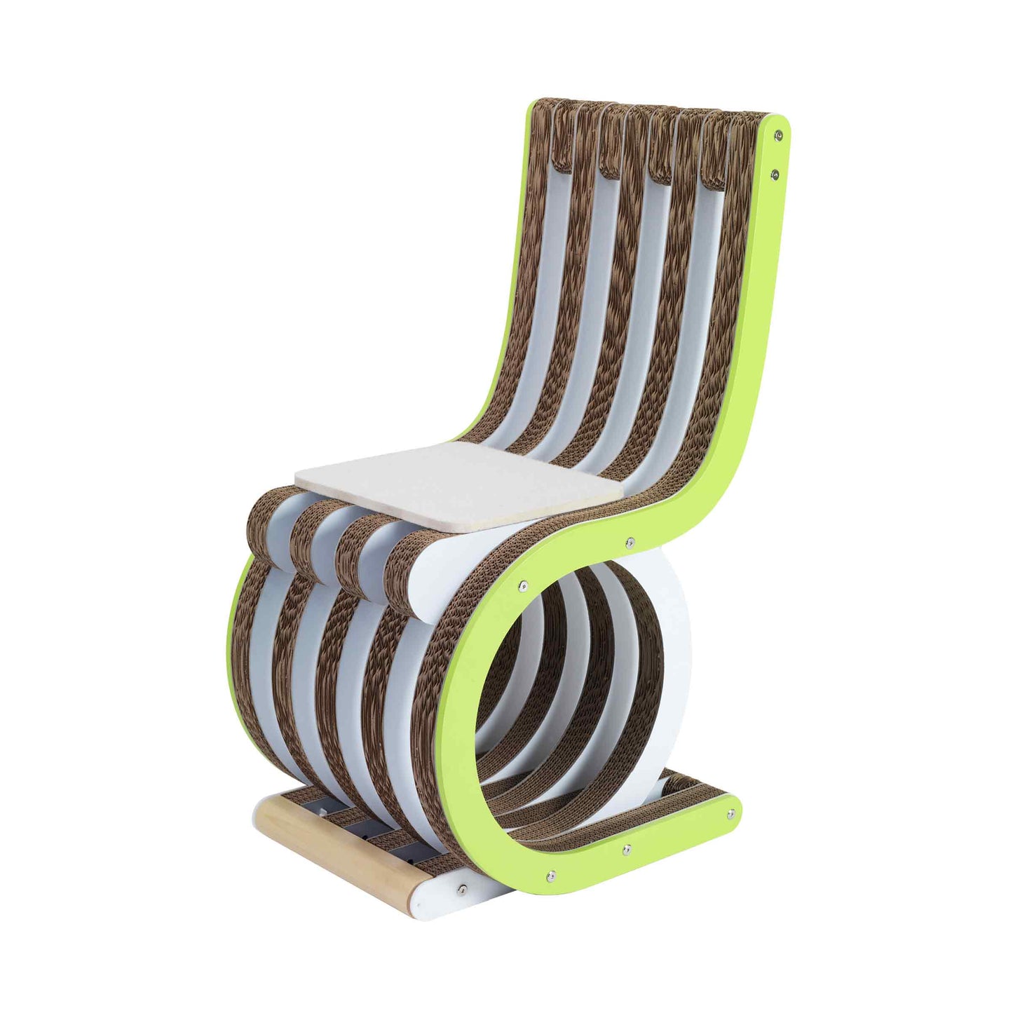 Lessmore Twist Italian Designer Dining Chair – Lime Green Statement Piece