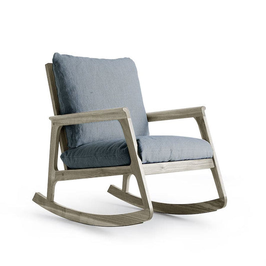Luxury Solid Walnut Rocking Armchair Modern Italian Style for Villa