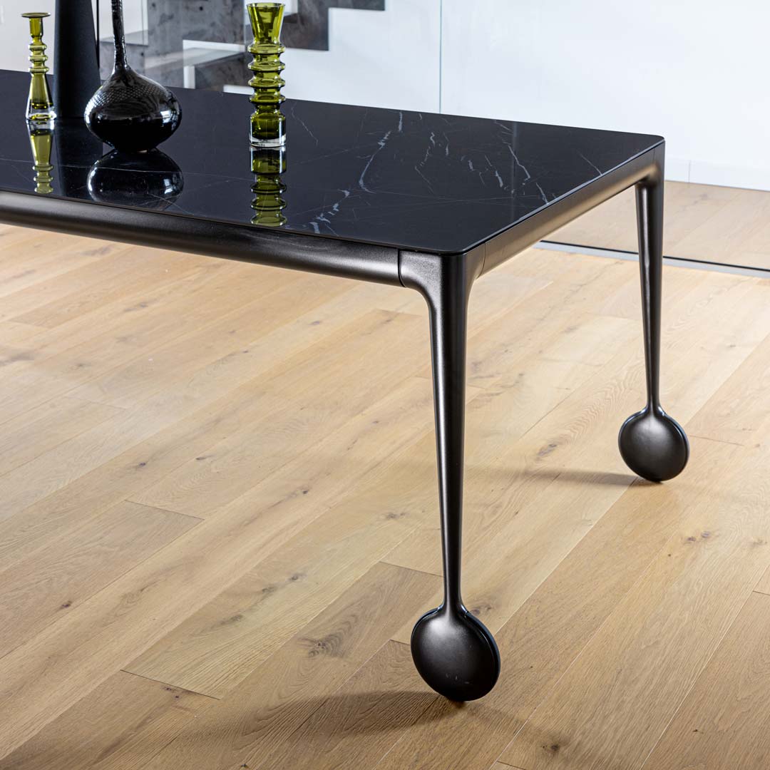 Large Rectangular Dining Table 114" – Etched Tempered Glass Statement Piece