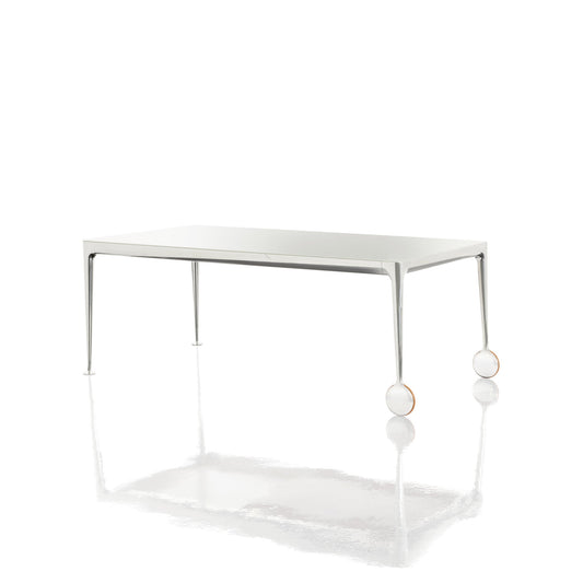 Large Rectangular Dining Table 114" – Etched Tempered Glass Statement Piece