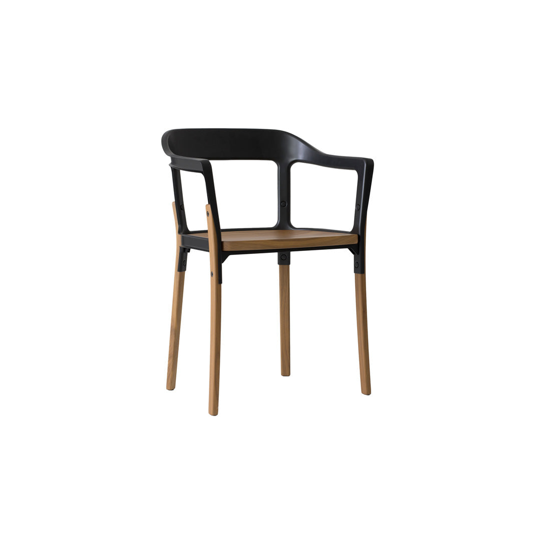 Armchair Steelwood – Italian Designer Beech and Steel by Magis | SD740