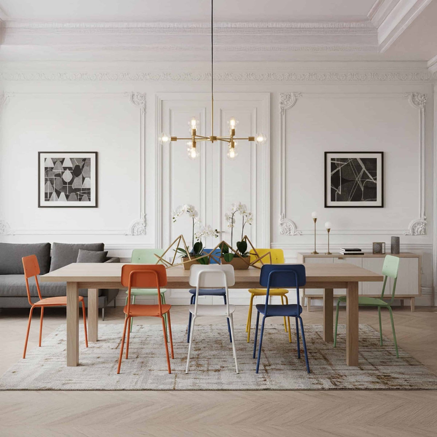 Moodern Dining Chair – Stackable Metal and Methacrylate by Lettera G