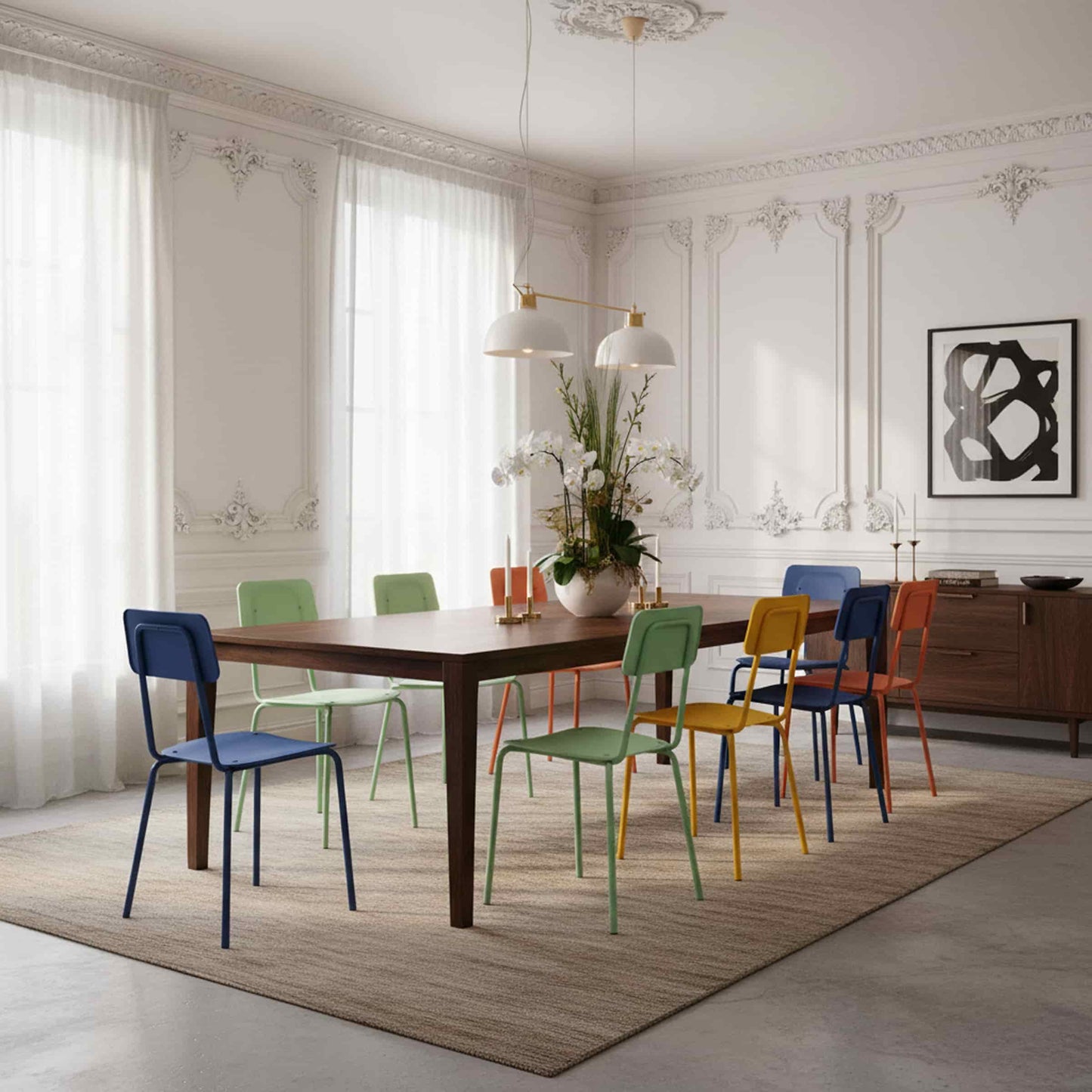 Moodern Dining Chair – Stackable Metal and Methacrylate by Lettera G