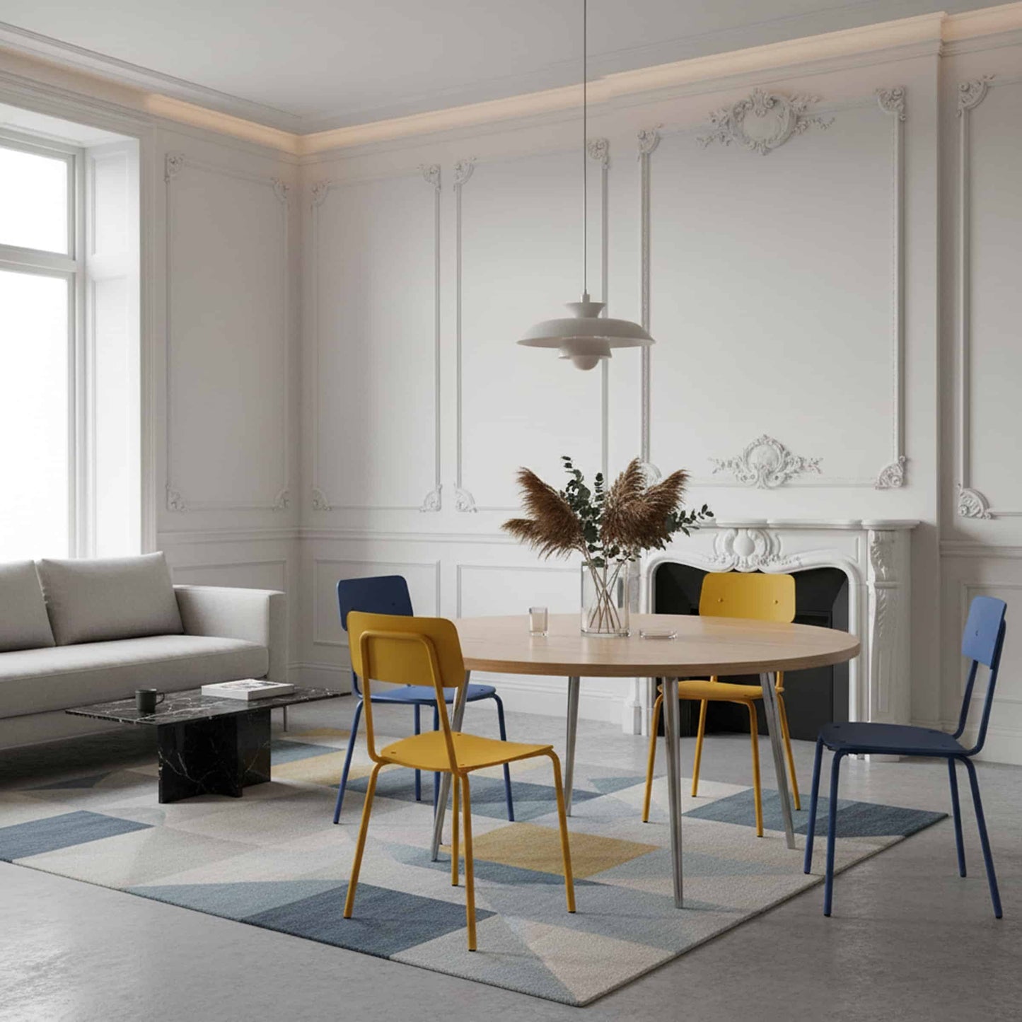 Moodern Dining Chair – Stackable Metal and Methacrylate by Lettera G