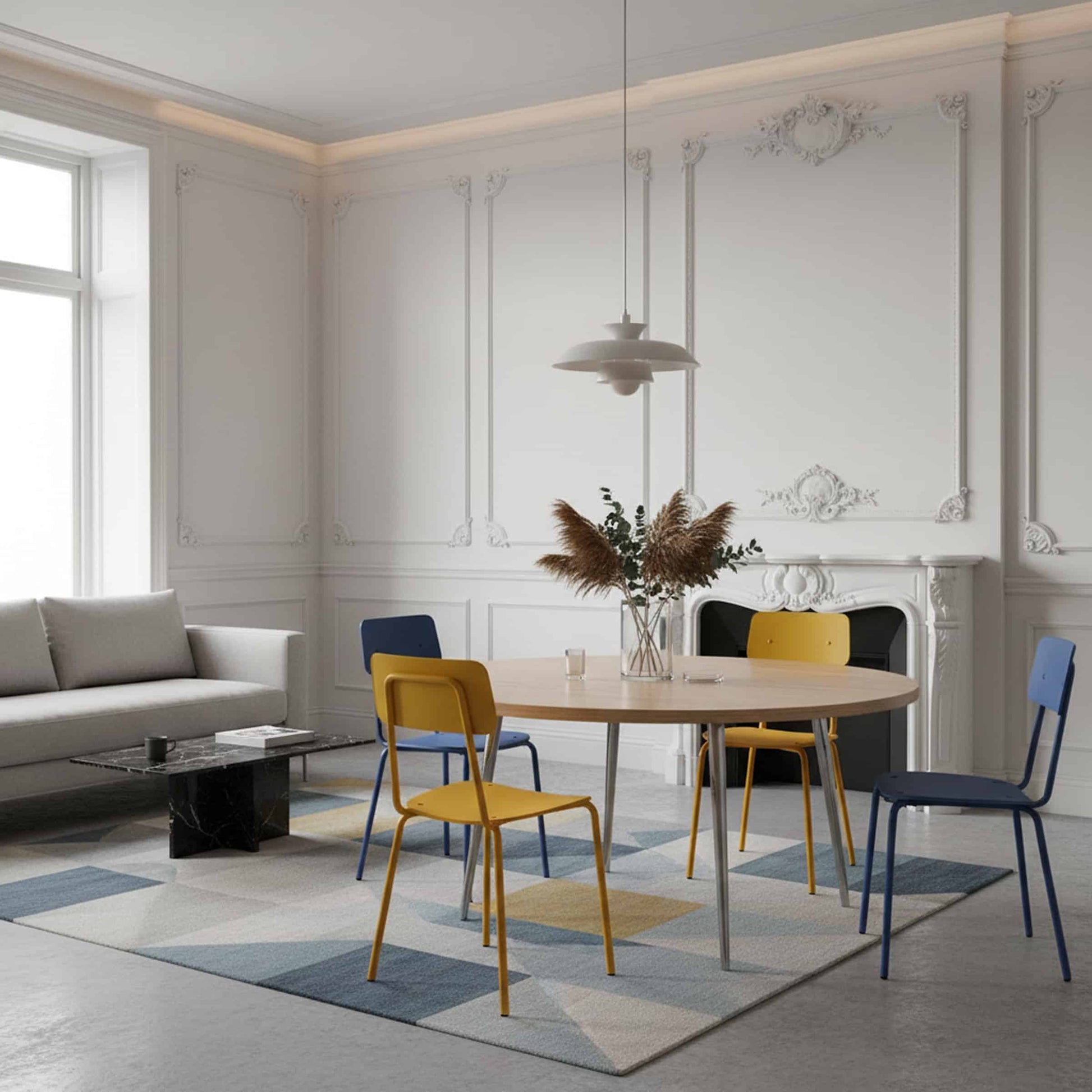 Moodern Dining Chair – Stackable Metal and Methacrylate by Lettera G