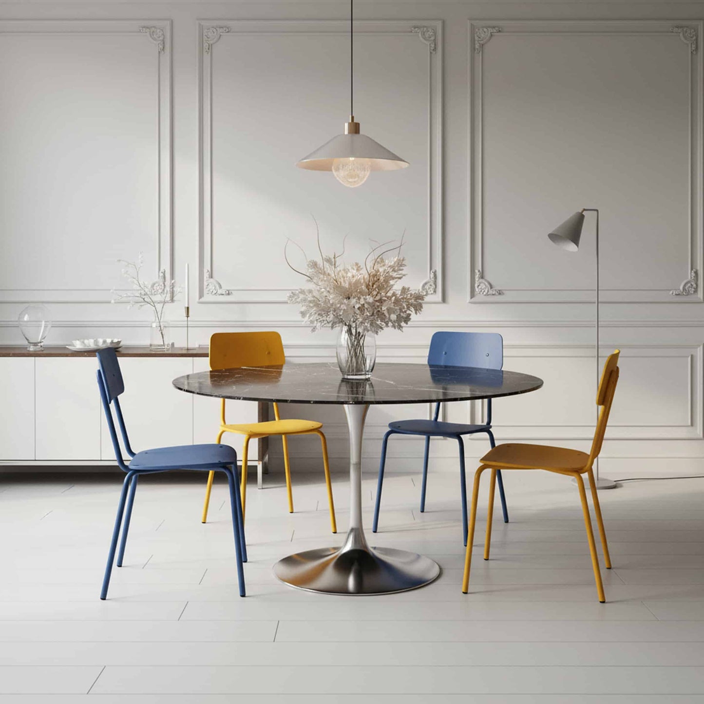 Moodern Dining Chair – Stackable Metal and Methacrylate by Lettera G