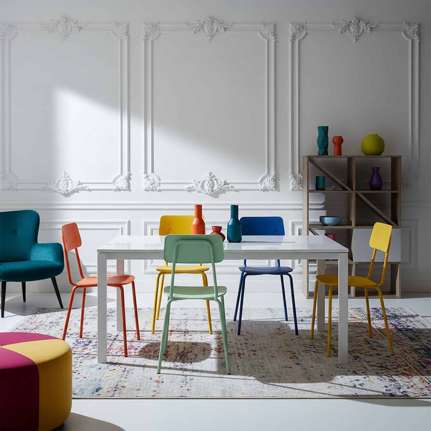 Moodern Dining Chair – Stackable Metal and Methacrylate by Lettera G