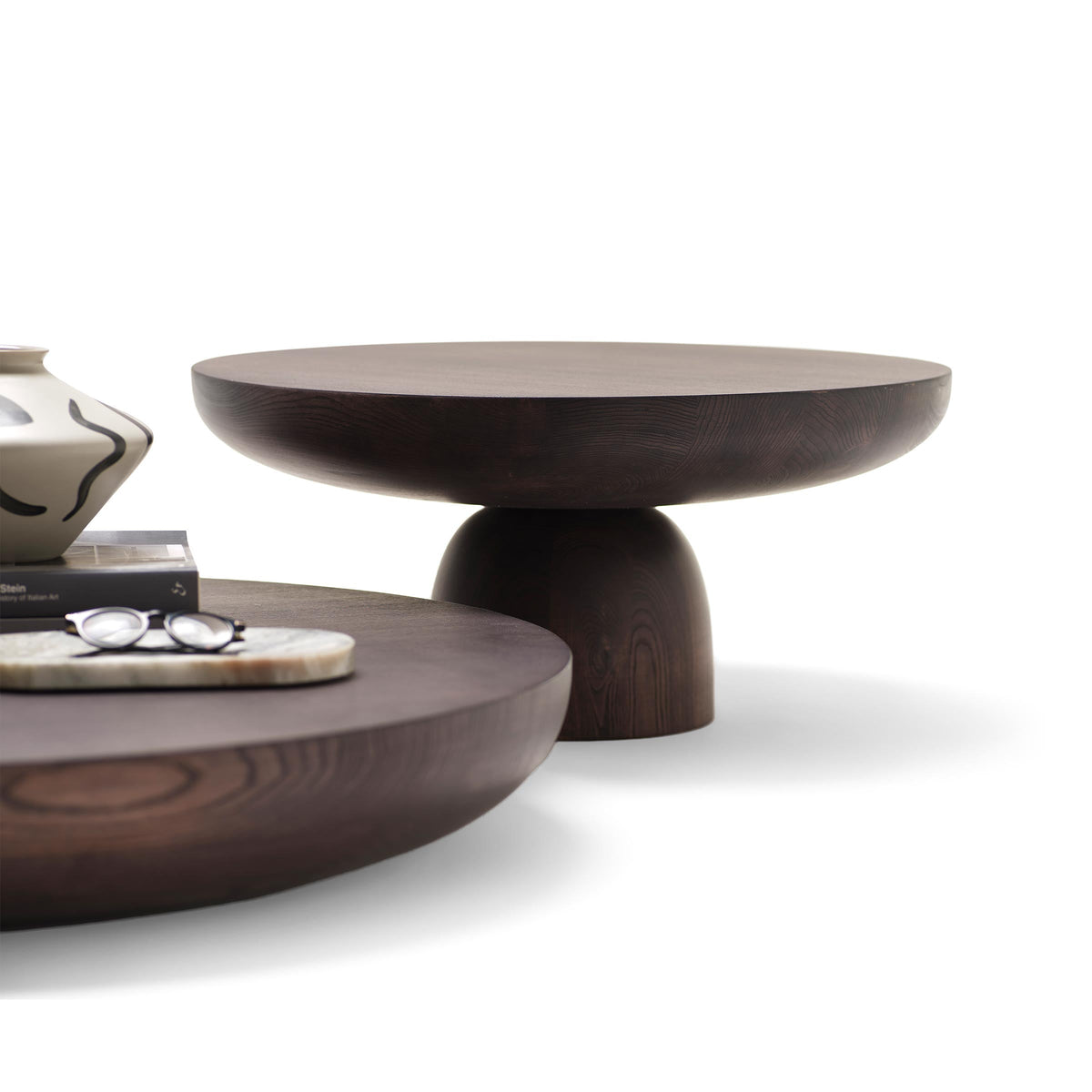 Luxury Round Solid Wood Coffee Table Modern Italian Style for Villa