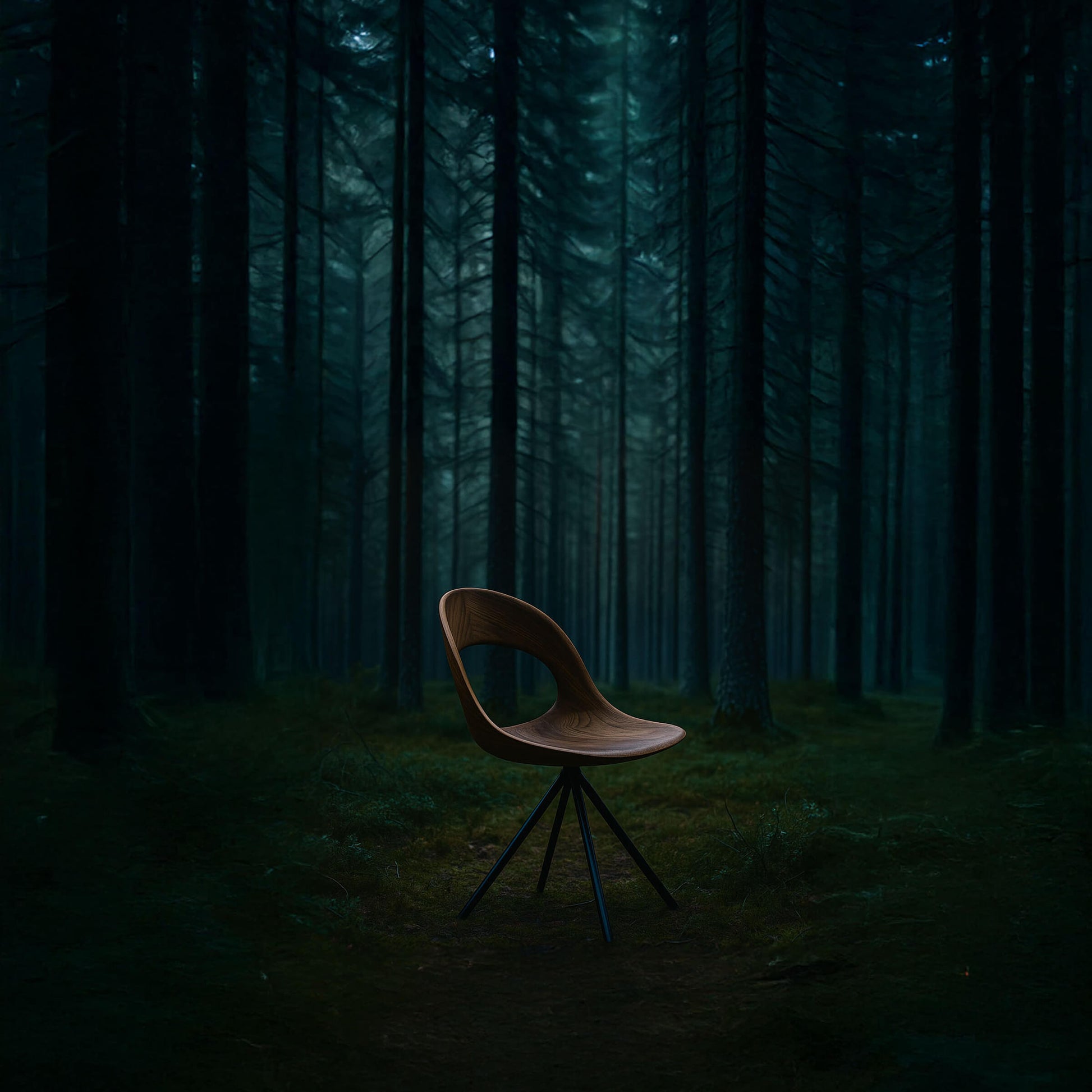 Naima Dining Chair – Sculptural Walnut – Solid Walnut & Irondust Iron by Riva 1920