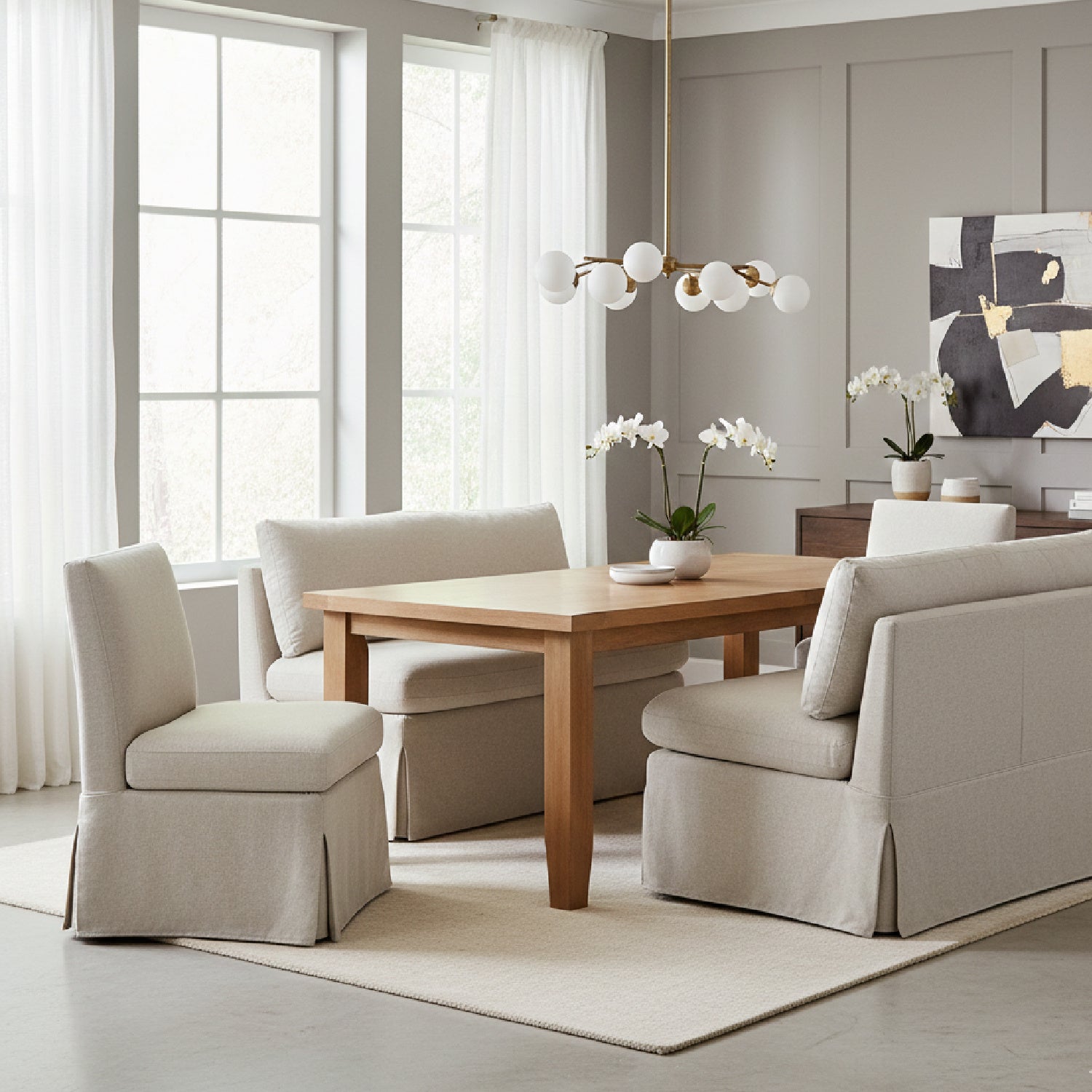 Luxury Upholstered Modern Dining Chair European Style for Villa