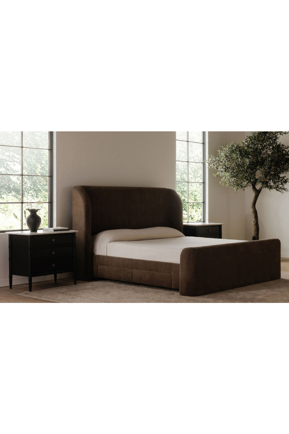 Luxury Modern Upholstered Storage Bed European Style for Villa