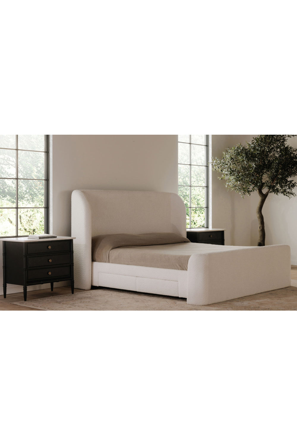 Luxury Modern Upholstered Storage Bed European Style for Villa