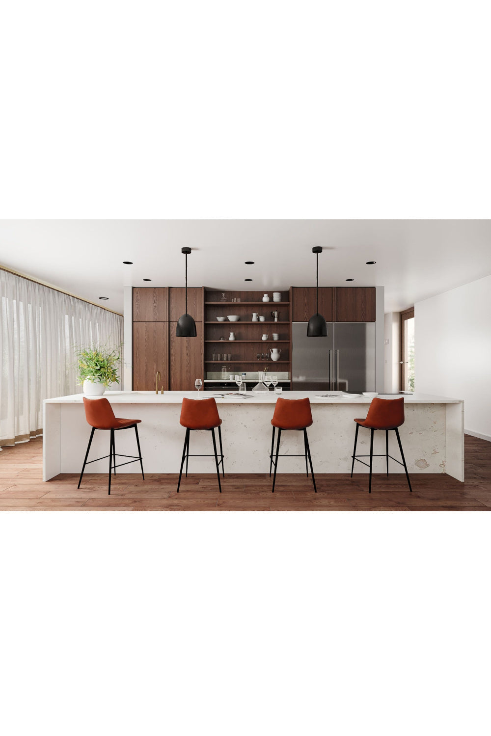 Luxury Upholstered Modern Counter Stool European Style for Villa