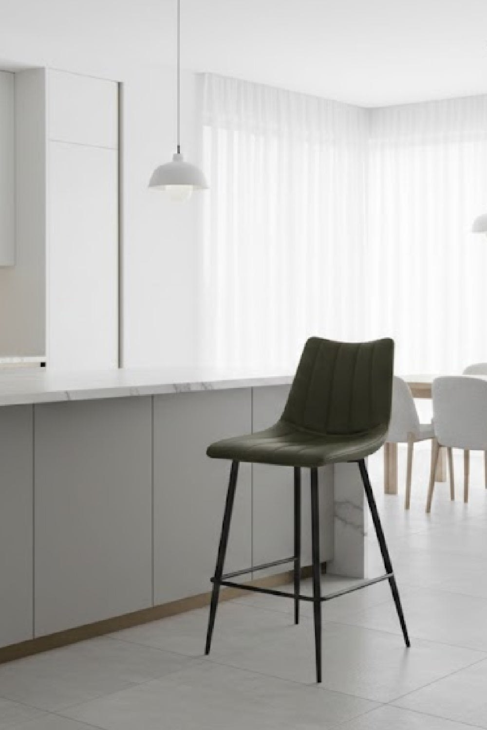 Luxury Upholstered Modern Counter Stool European Style for Villa