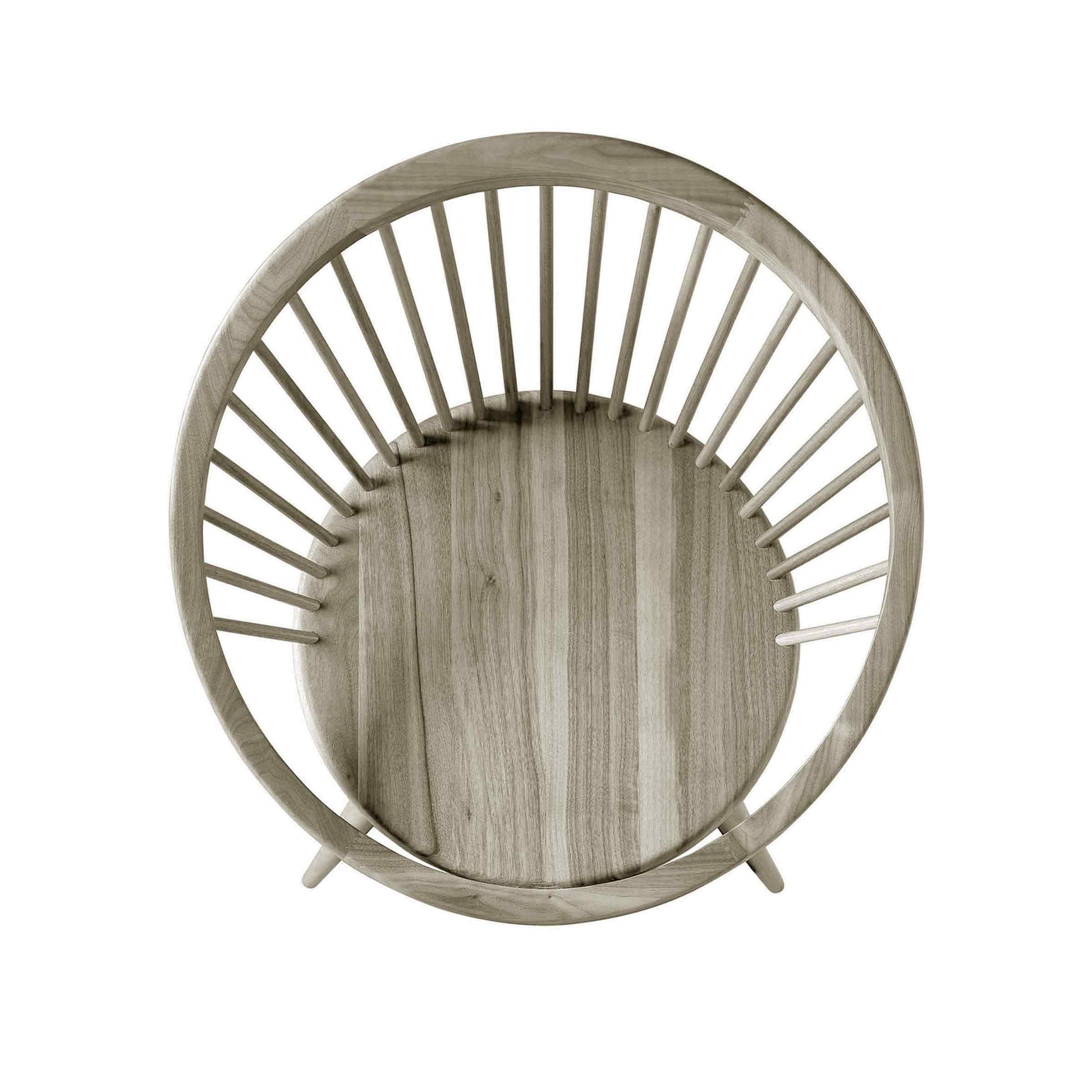 NIDO Dining Chair by Dale Italia – Windsor-Inspired Solid Walnut Seat – Contemporary Statement Piece