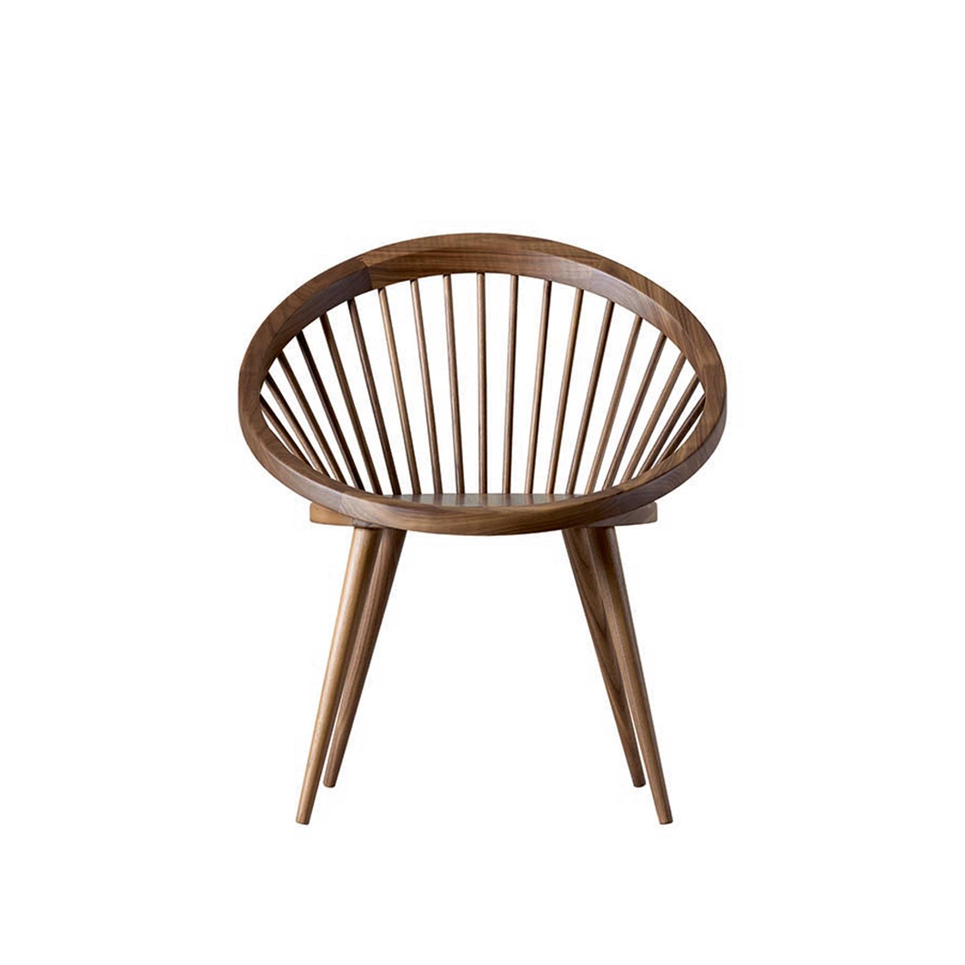 NIDO Dining Chair by Dale Italia – Windsor-Inspired Solid Walnut Seat – Contemporary Statement Piece