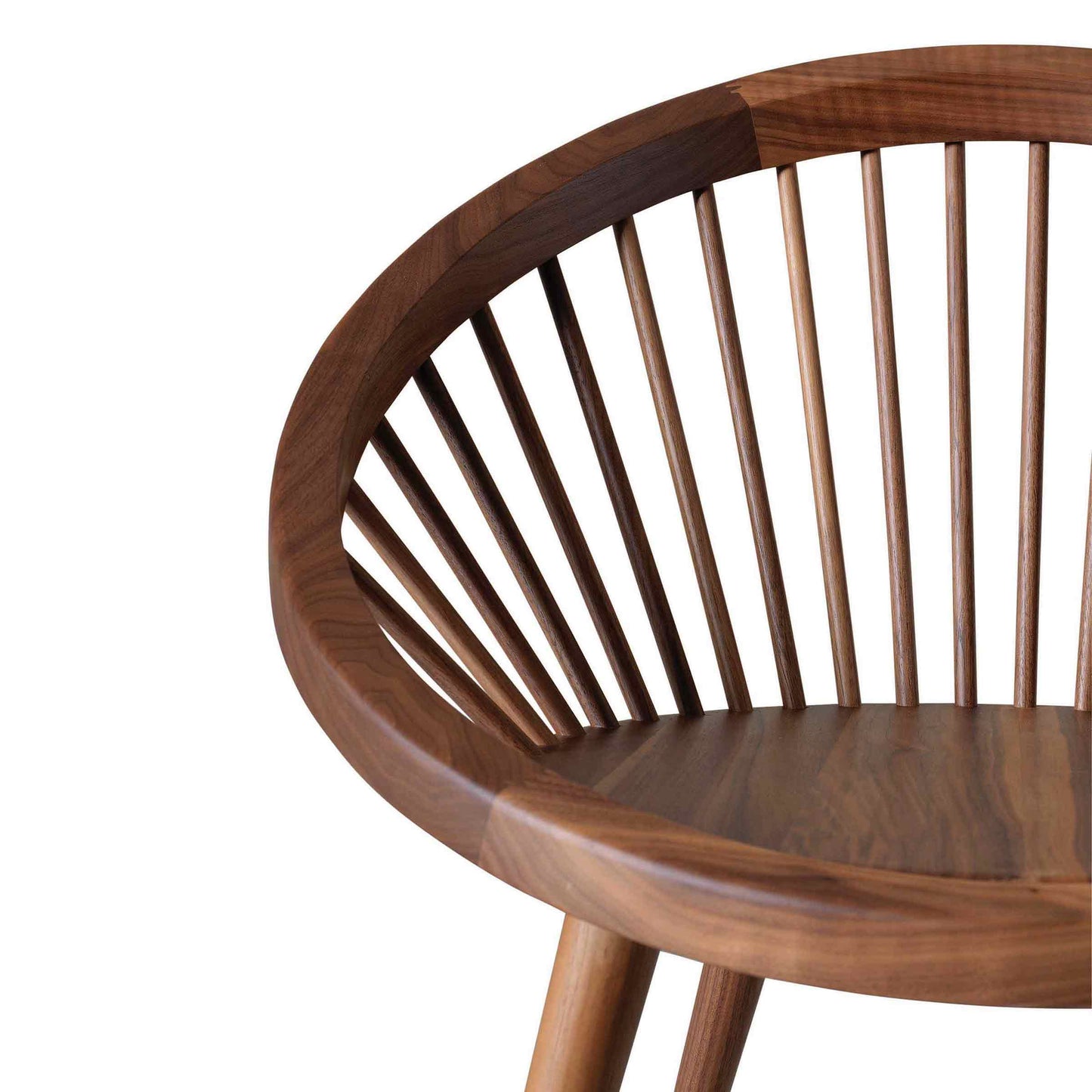NIDO Dining Chair by Dale Italia – Windsor-Inspired Solid Walnut Seat – Contemporary Statement Piece