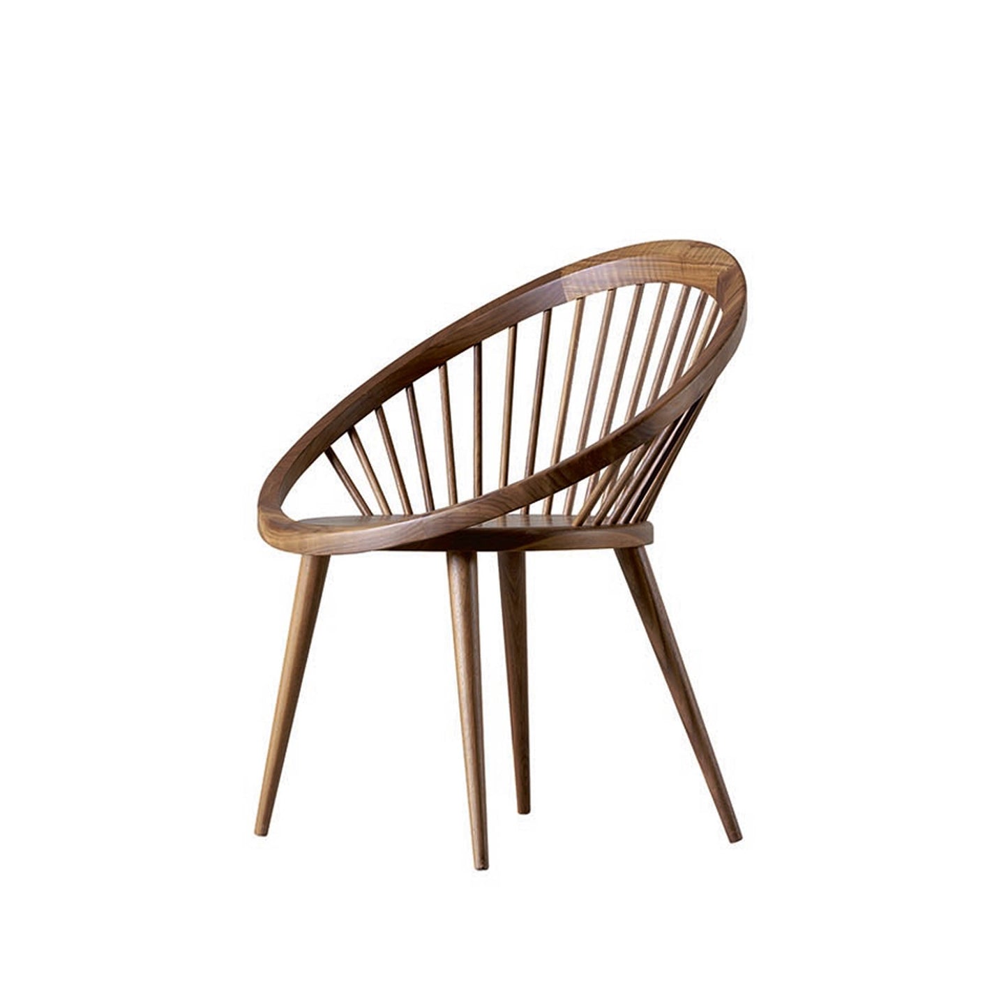 NIDO Dining Chair by Dale Italia – Windsor-Inspired Solid Walnut Seat – Contemporary Statement Piece
