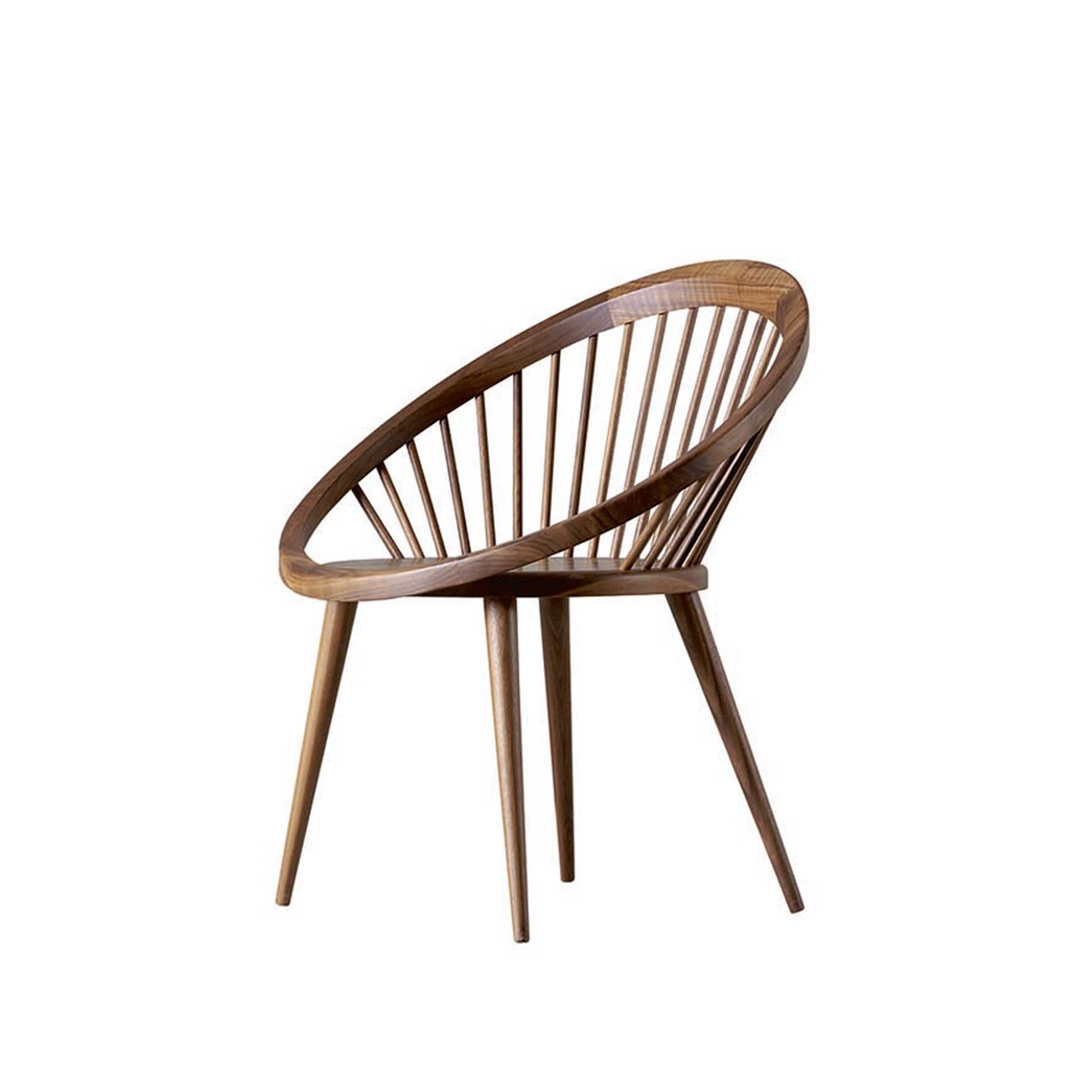 NIDO Dining Chair by Dale Italia – Windsor-Inspired Solid Walnut Seat – Contemporary Statement Piece