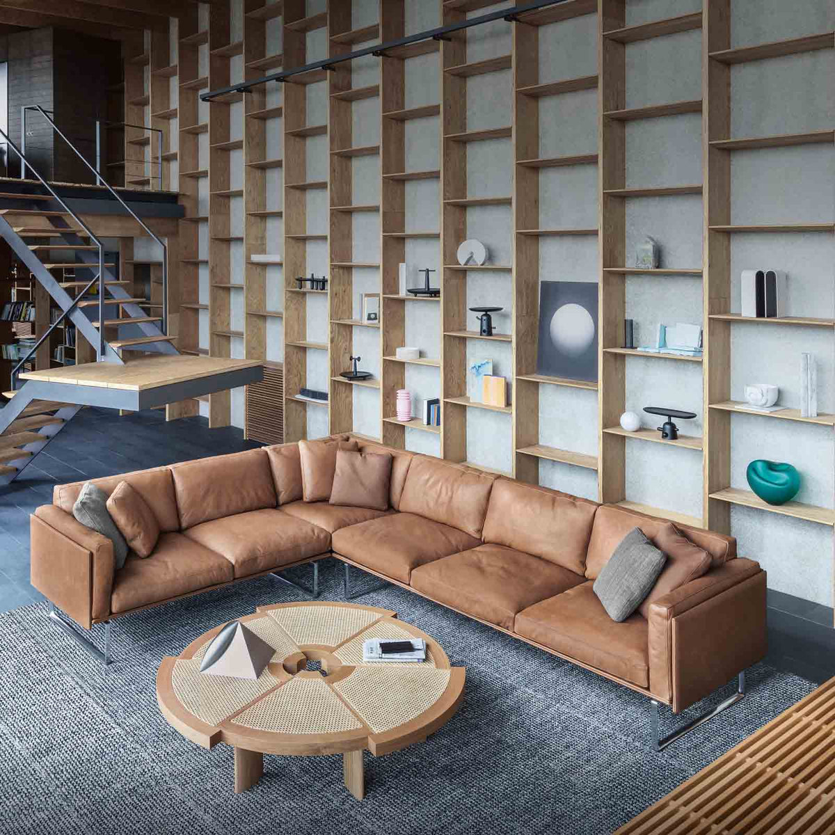 Luxury RIO Oak Wood Coffee Table Modern Italian Style for Villa