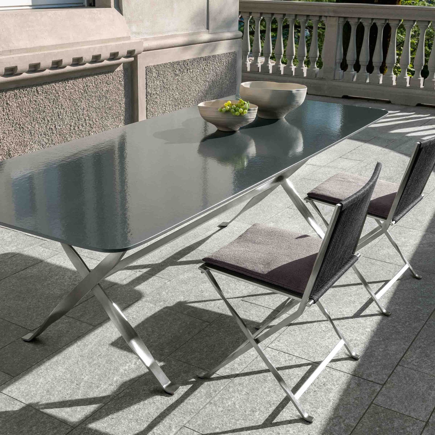 George Outdoor Dining Chair – Foldable Steel and Fabric Talenti Piece
