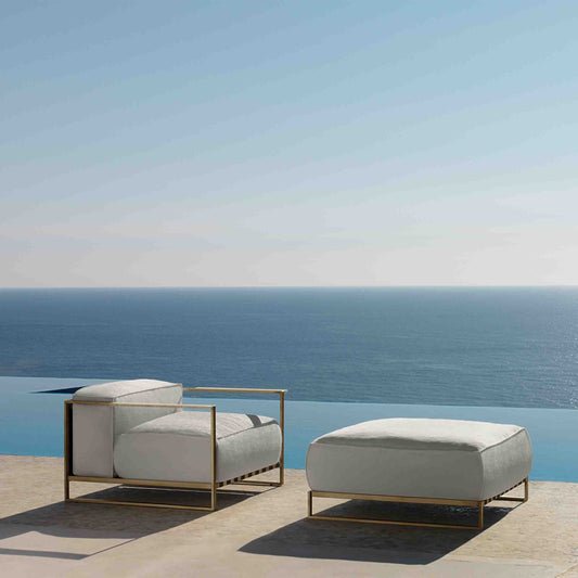 Luxury Outdoor Fabric Lounge Armchair Modern Italian Style for Villa