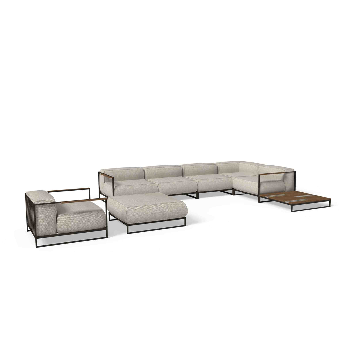 Luxury CASILDA Outdoor Fabric Sectional Sofa Modern Italian Style for Villa