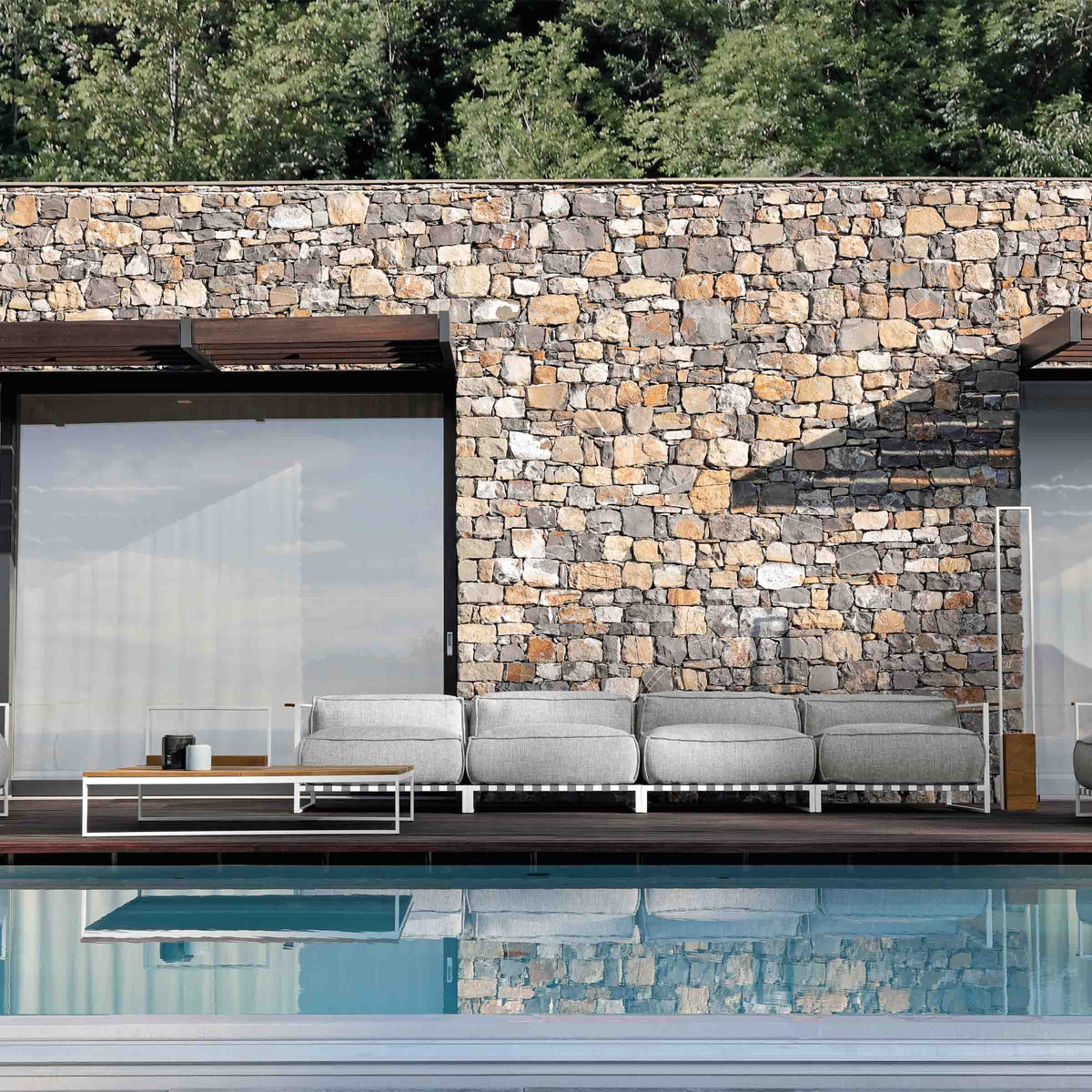 Luxury CASILDA Outdoor Fabric Sectional Sofa Modern Italian Style for Villa