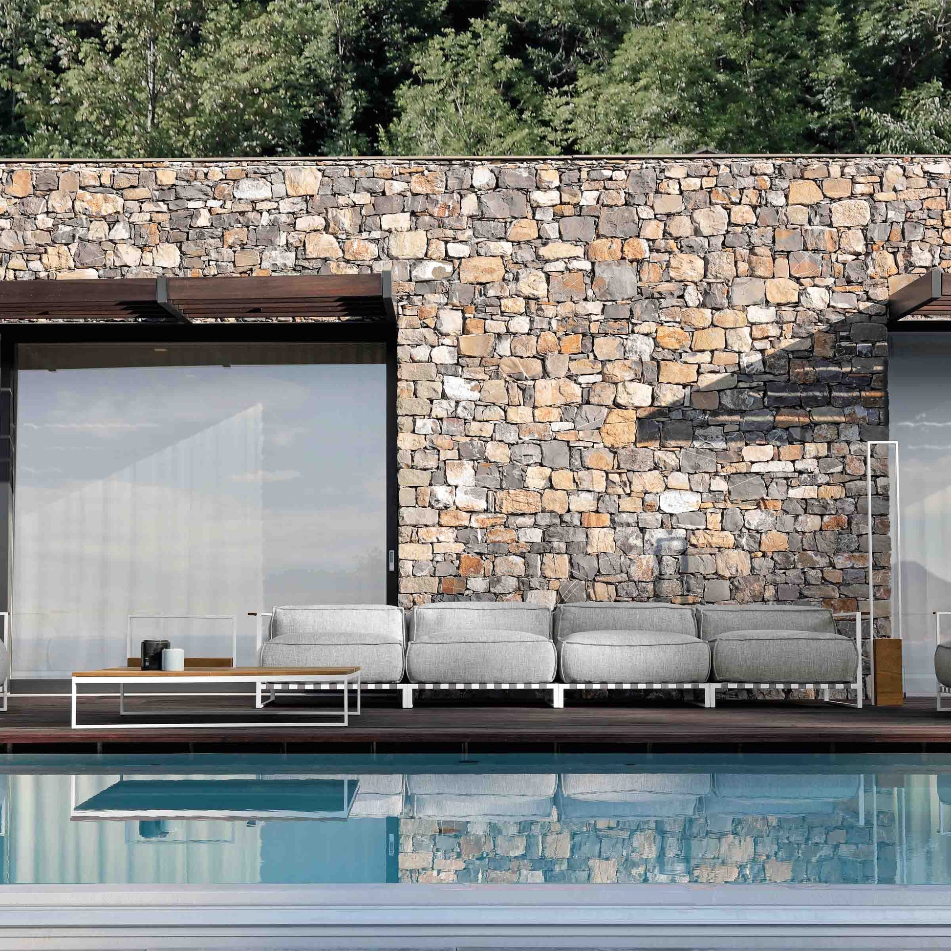 Casilda Italian Designer Outdoor Sectional Sofa – Modular Fabric Statement Piece