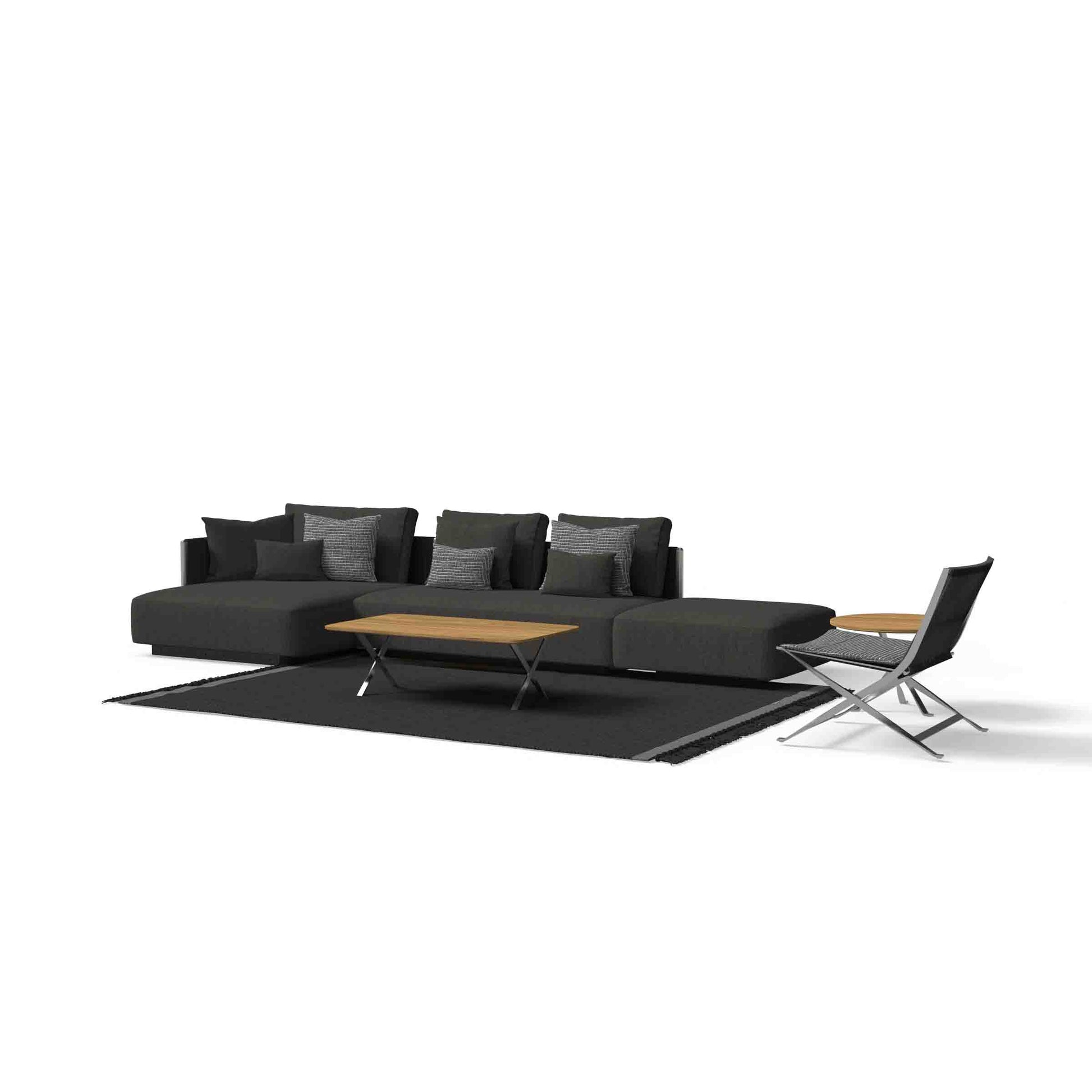 George Outdoor Sectional Sofa with Pouf – Italian Designer Furniture by Ludovica + Roberto Palomba for Talenti