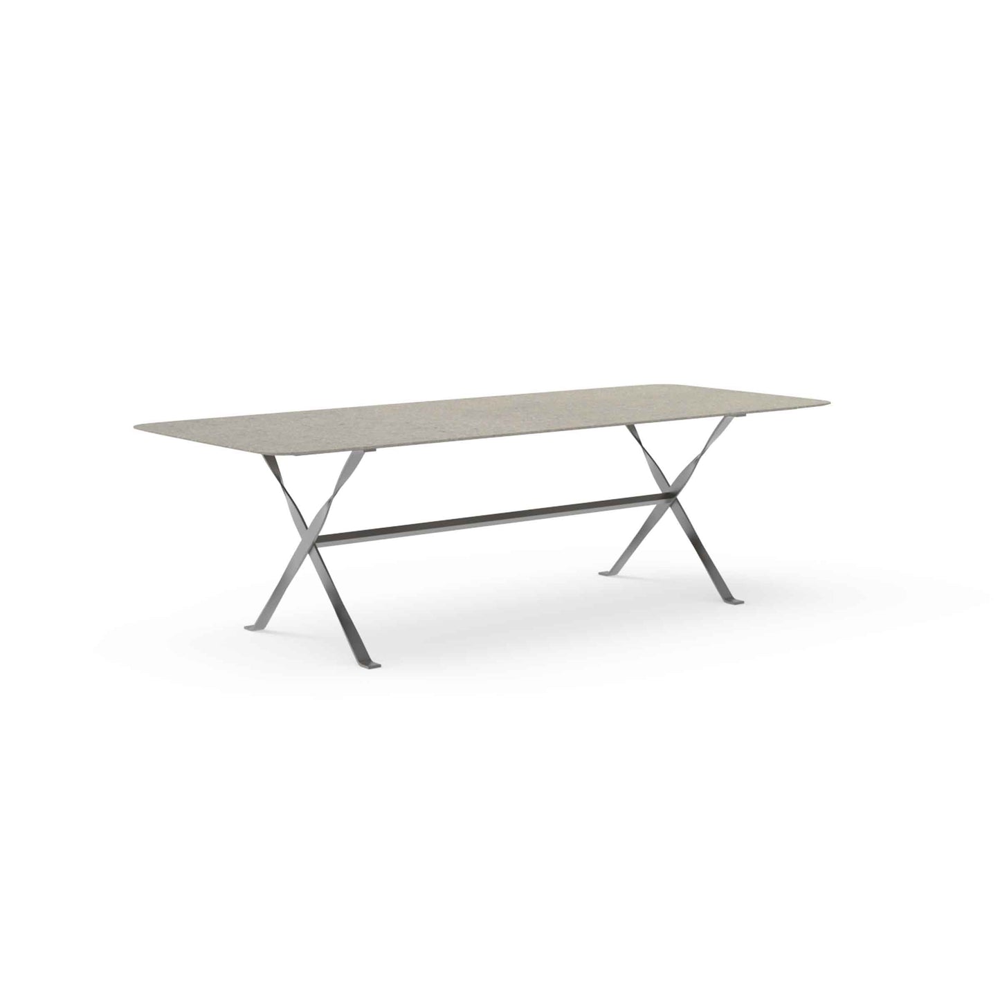 Outdoor Dining Table – Sculptural Steel Statement Piece in Beige