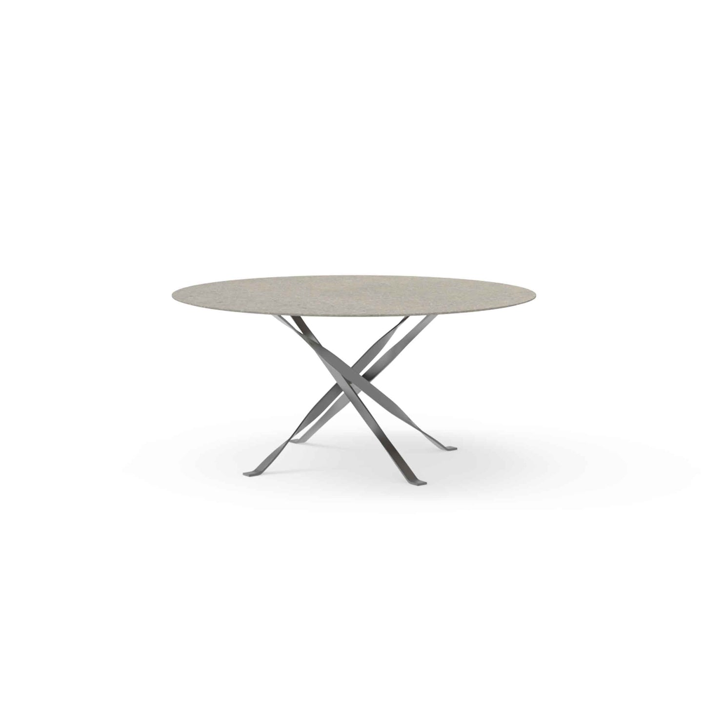 Outdoor Dining Table – Sculptural Steel Statement Piece in Beige