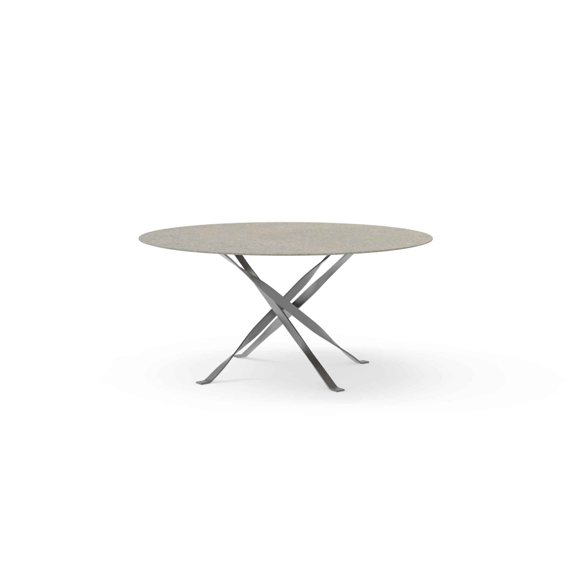 Italian Designer Outdoor Dining Table – Steel and Stone Statement Piece