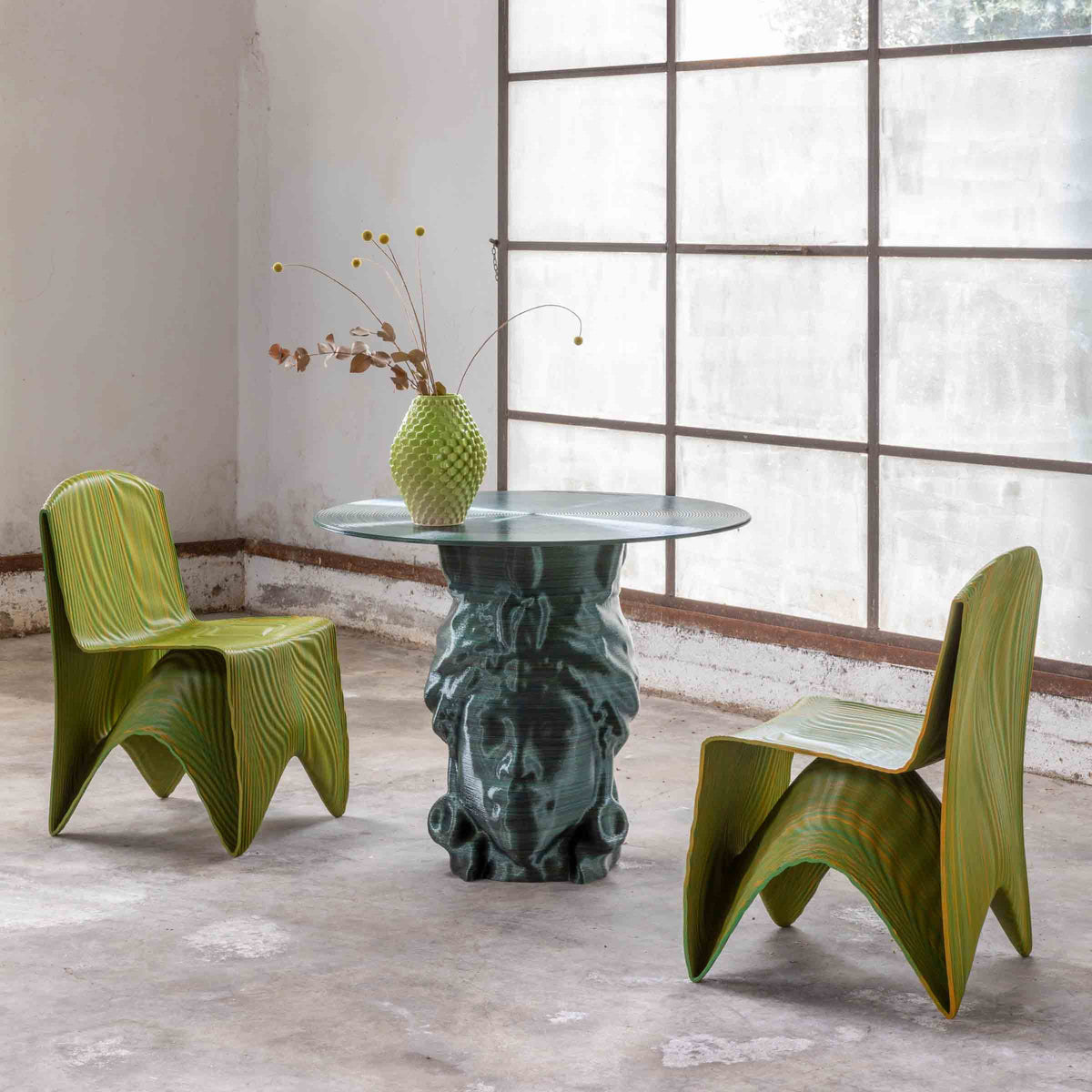 Luxury MORO Round Dining Table Modern Italian Style for Villa