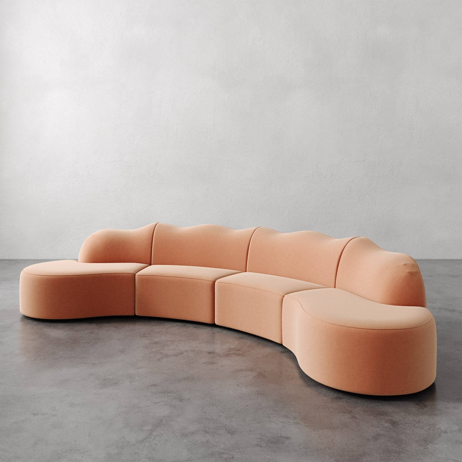 Luxury Modern Serpentine Sectional Sofa European Style for Villa