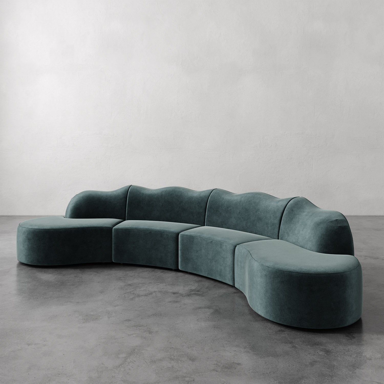Luxury Modern Serpentine Sectional Sofa European Style for Villa