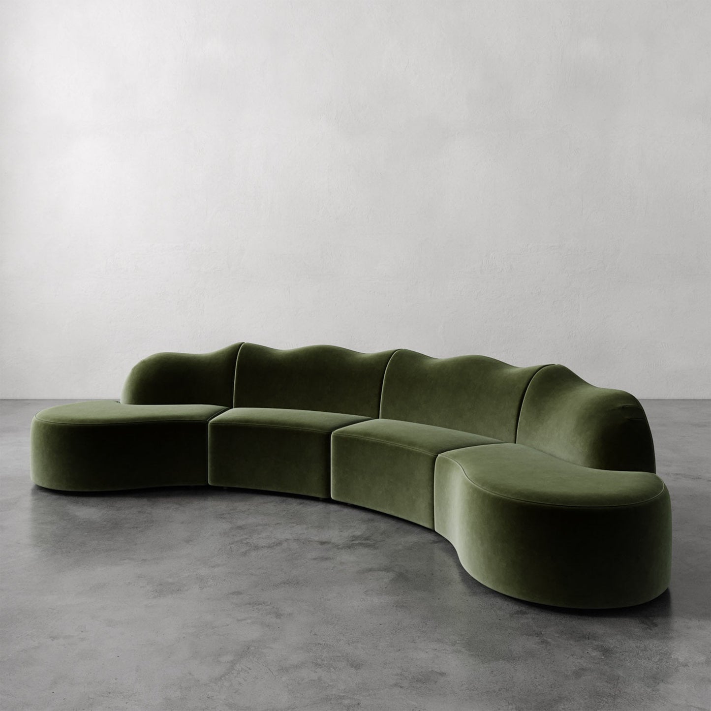 Luxury Modern Serpentine Sectional Sofa European Style for Villa
