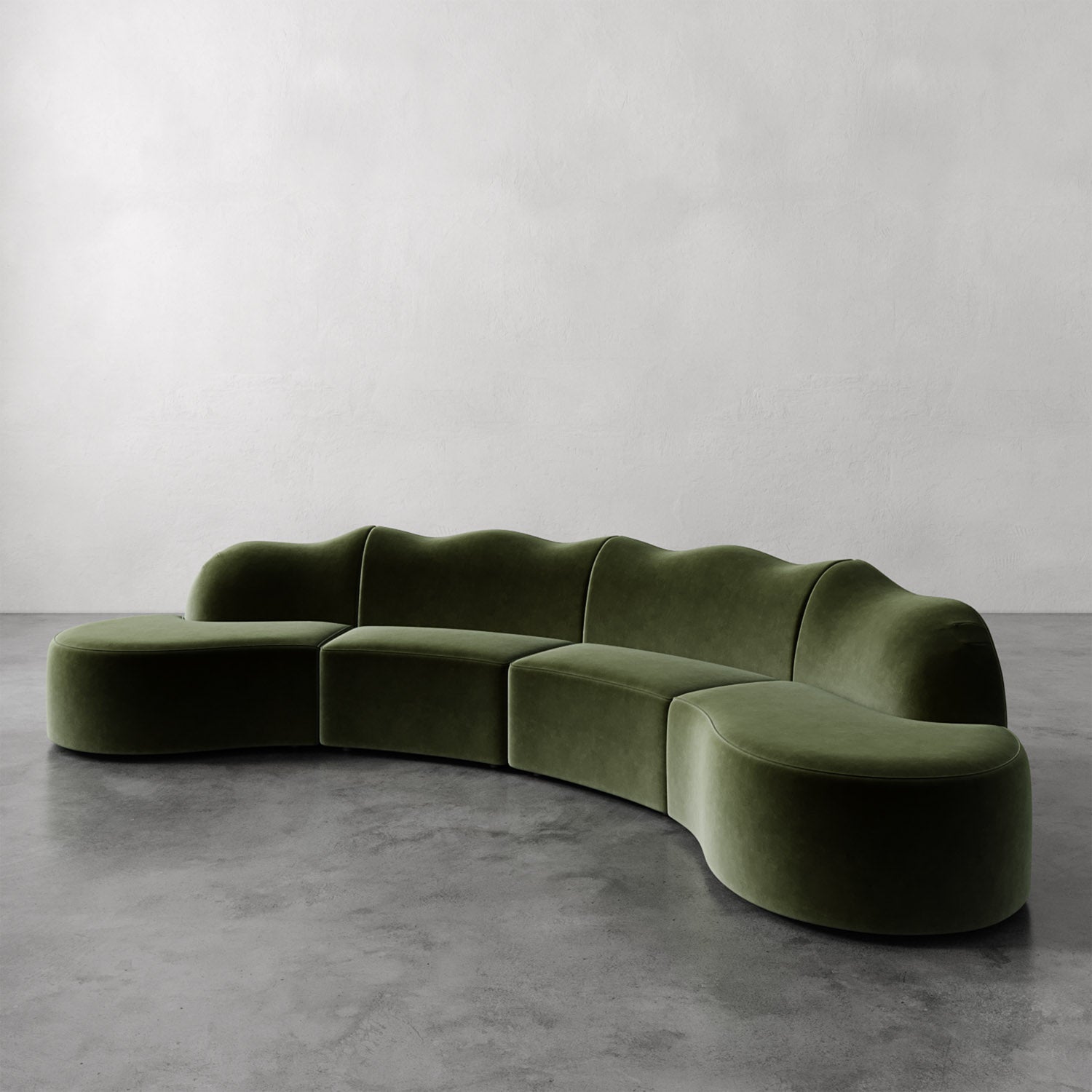 Luxury Modern Serpentine Sectional Sofa European Style for Villa
