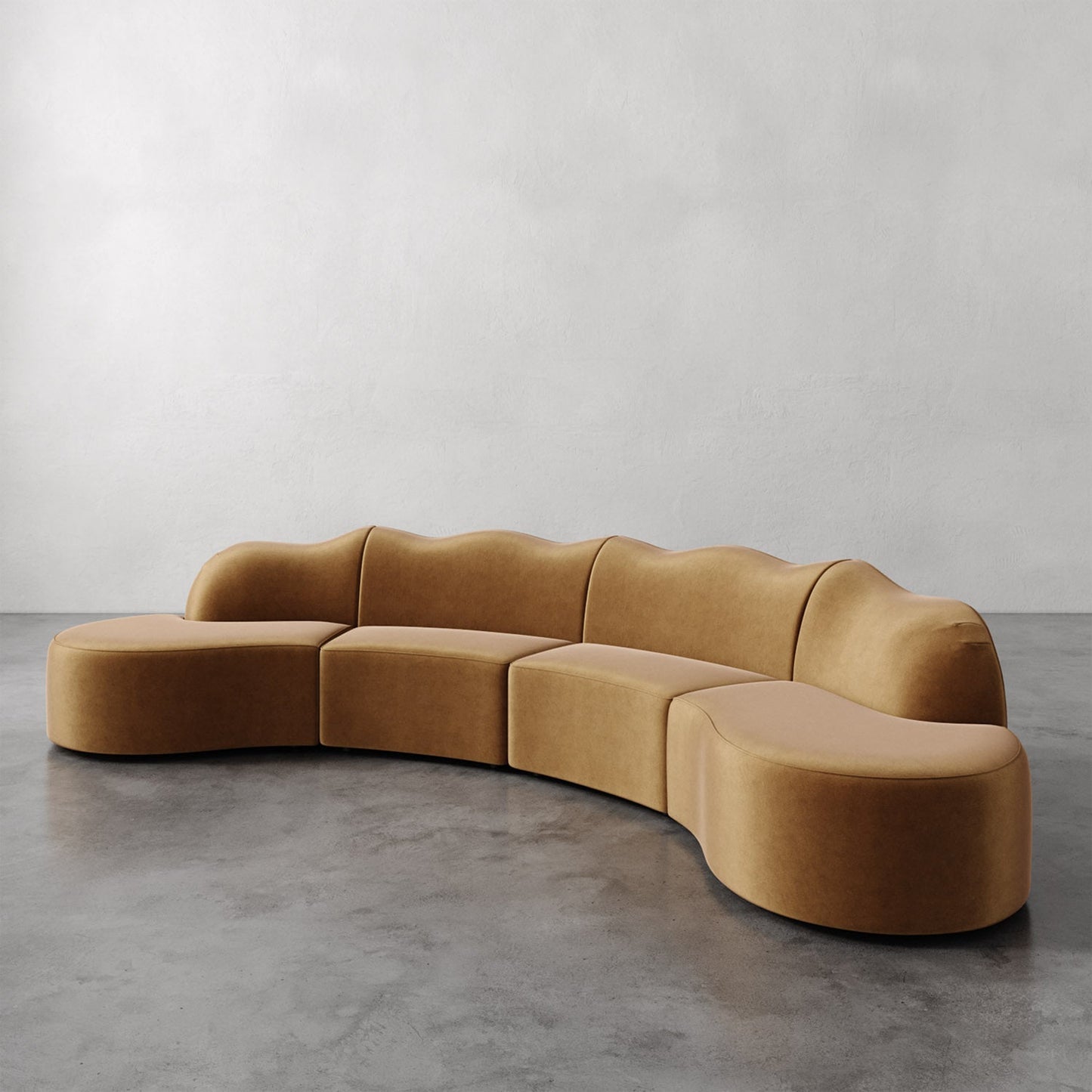 Luxury Modern Serpentine Sectional Sofa European Style for Villa