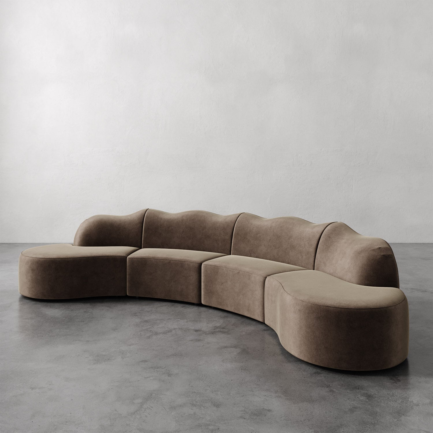 Luxury Modern Serpentine Sectional Sofa European Style for Villa