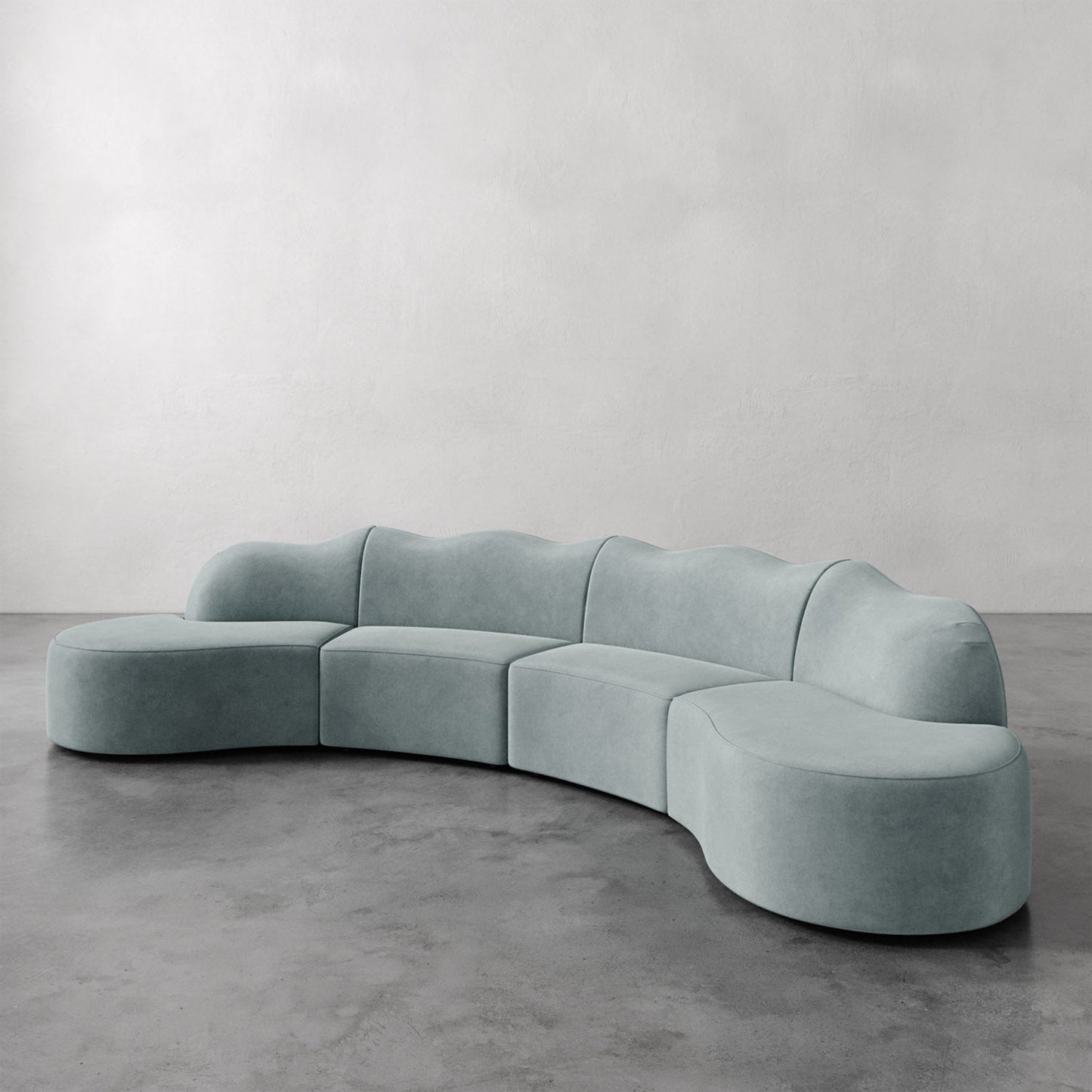 Luxury Modern Serpentine Sectional Sofa European Style for Villa