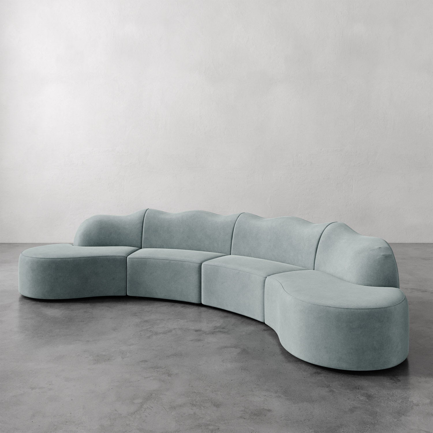 Luxury Modern Serpentine Sectional Sofa European Style for Villa