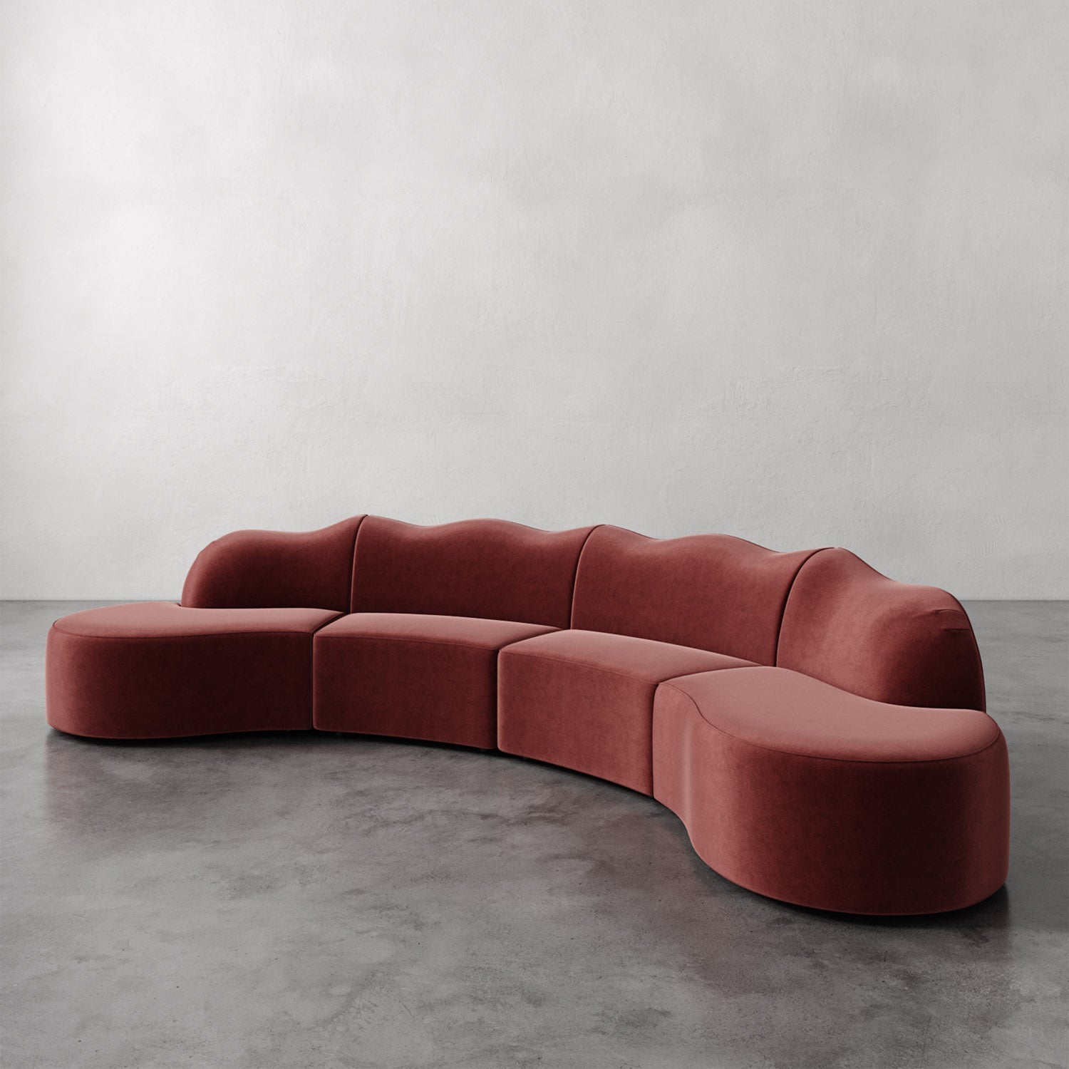 Luxury Modern Serpentine Sectional Sofa European Style for Villa