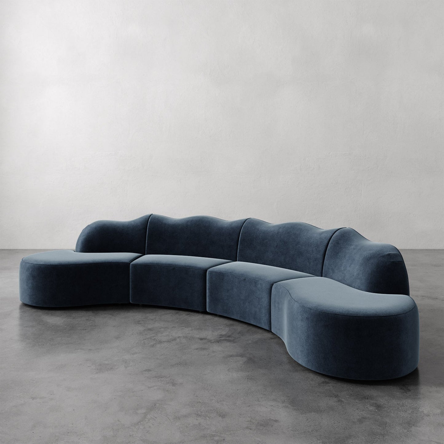 Luxury Modern Serpentine Sectional Sofa European Style for Villa