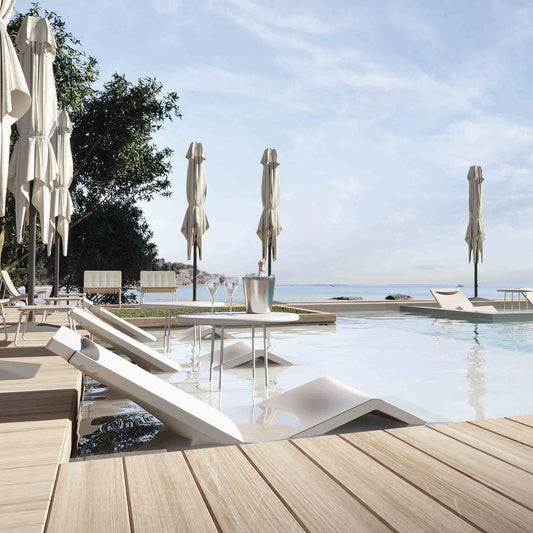 Luxury AQUA Sun Lounger Set of Two Modern Italian Style for Villa