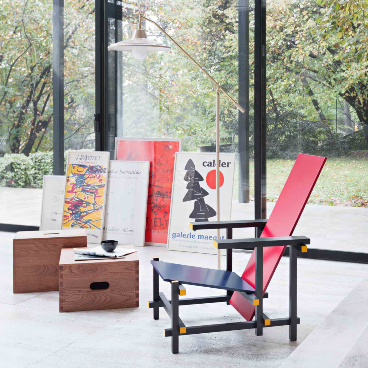 Luxury RED AND BLUE Armchair Modern Italian Style for Villa