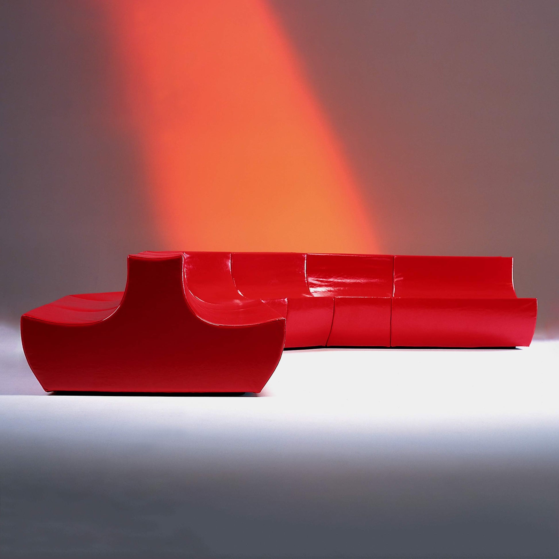 Giovannetti Link Modular Sofa – Red Fabric 5-Module Italian Designer Piece