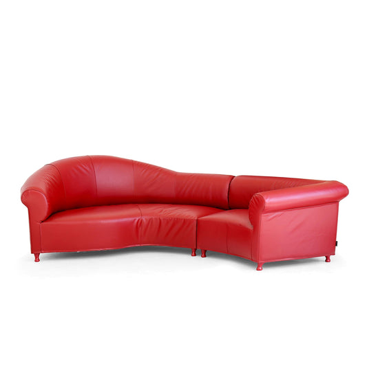Galassia Modular Sofa – Red Leather Italian Designer Piece by Giovannetti