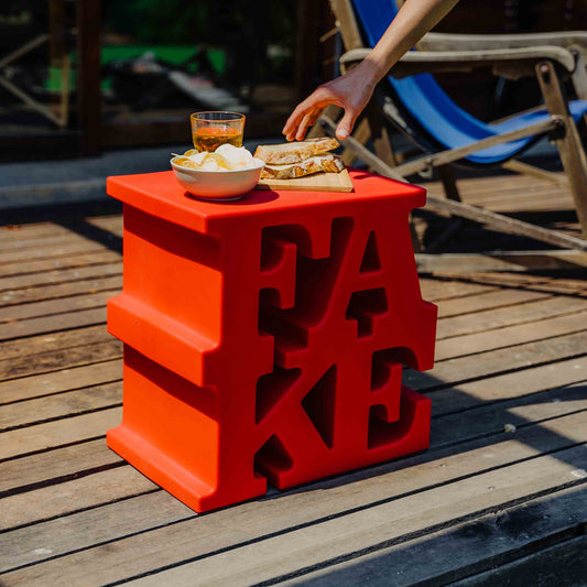 Luxury FAKE Polyethylene Side Table Modern Italian Style for Villa